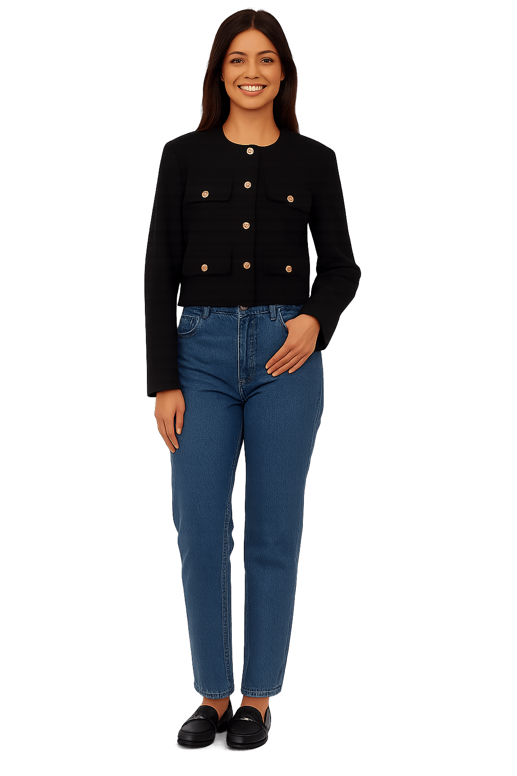 Veste Tailleur Noire Boutonnée - Joly Period