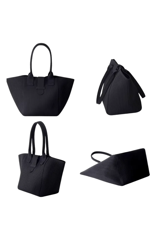 Sac Noir Élégant à Poignées en Cuir - Joly Period