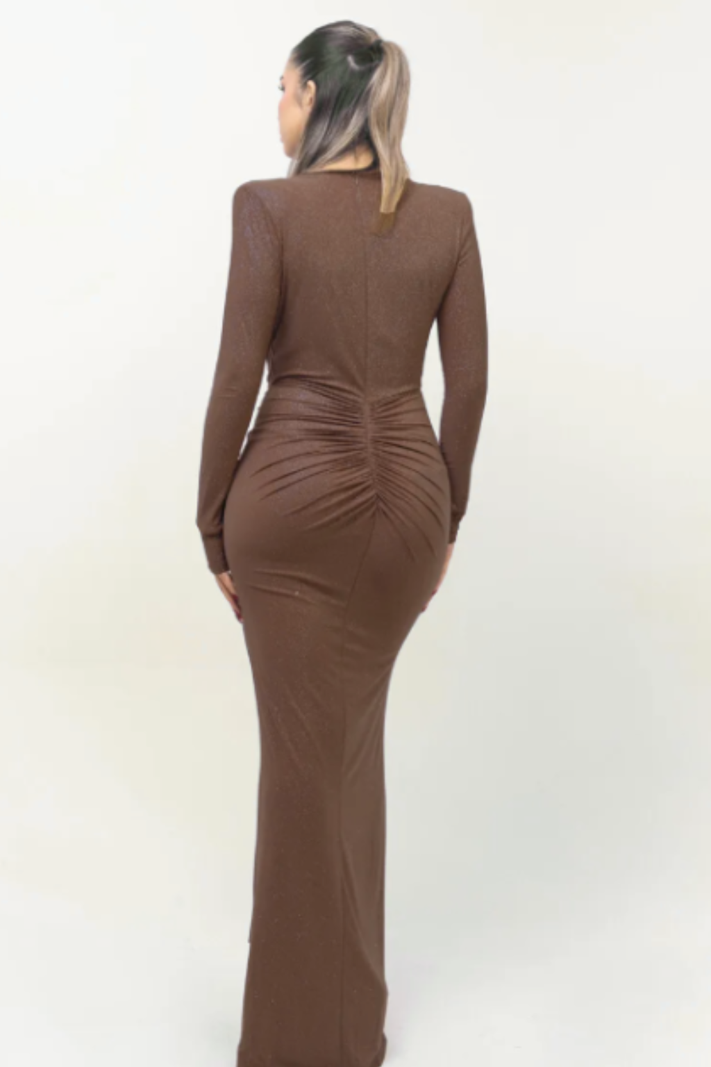 Robe Maxi V-Décolleté Paillettes