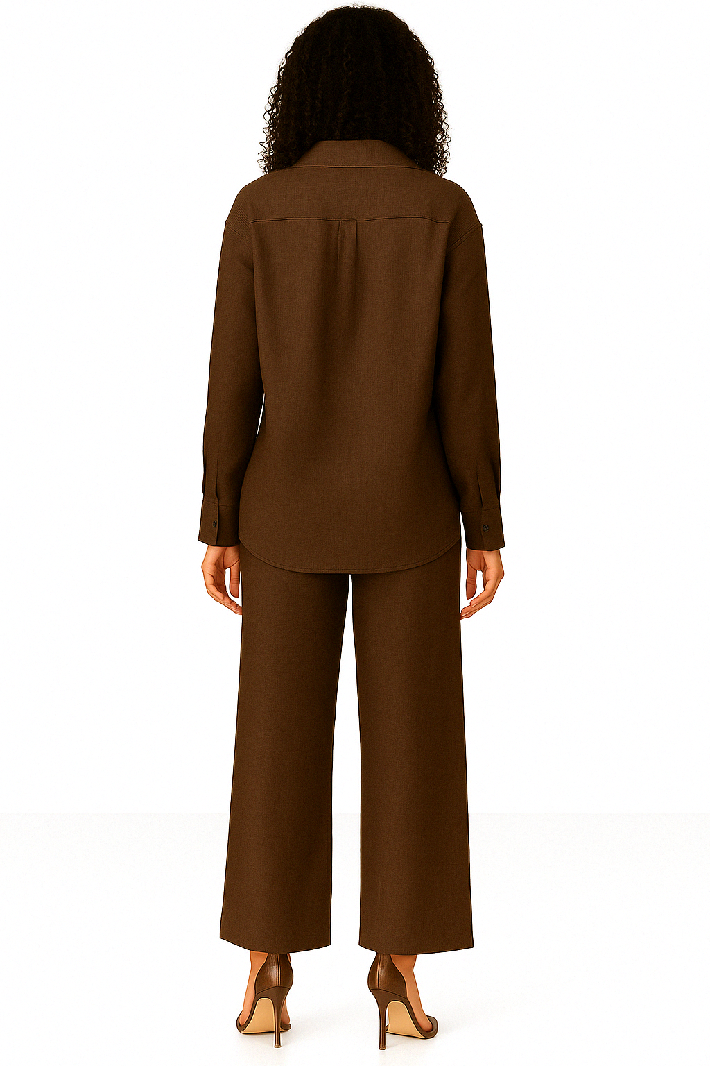 Ensemble en lin marron oversize