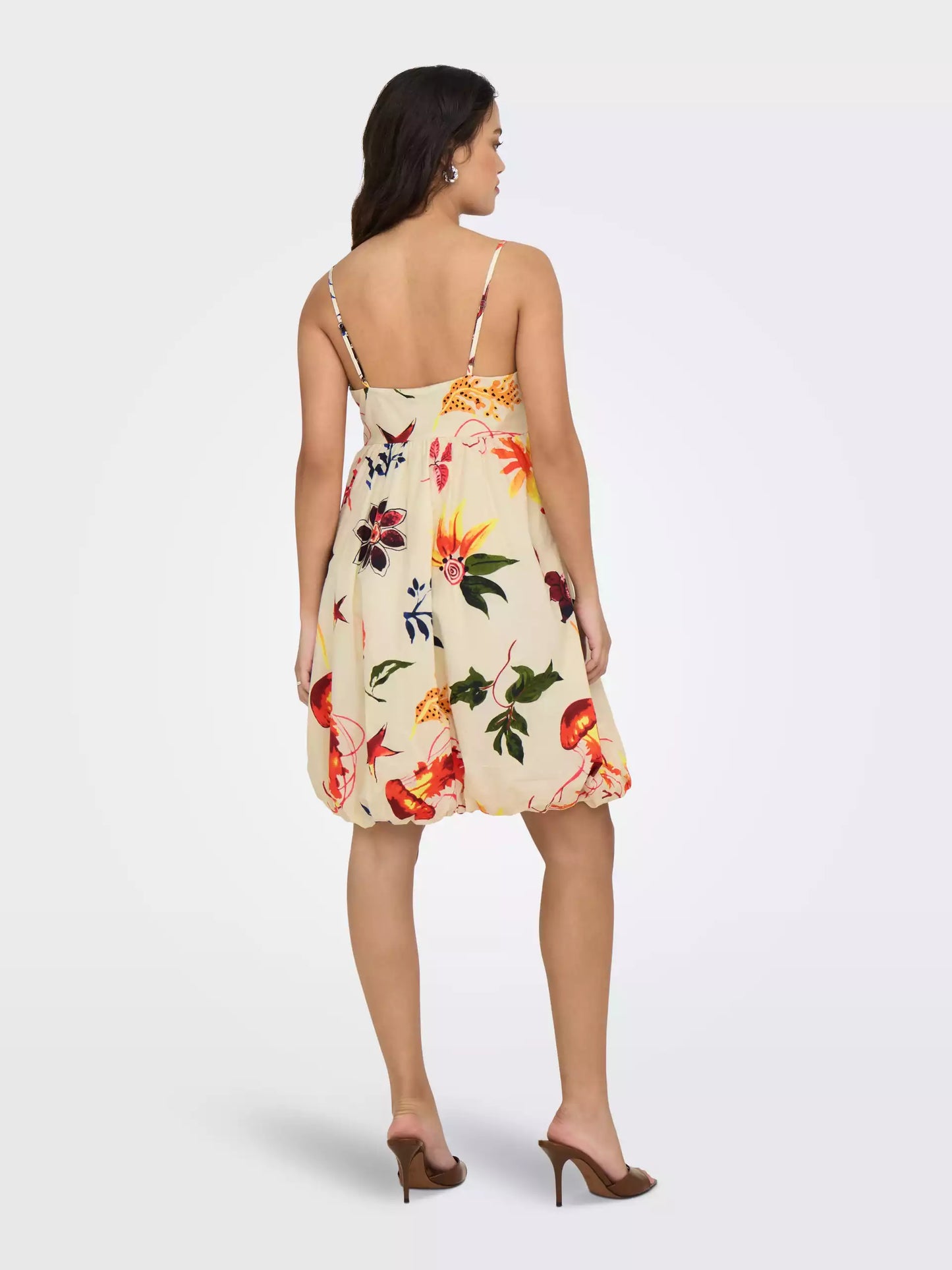 Robe ballon imprimée tropicale