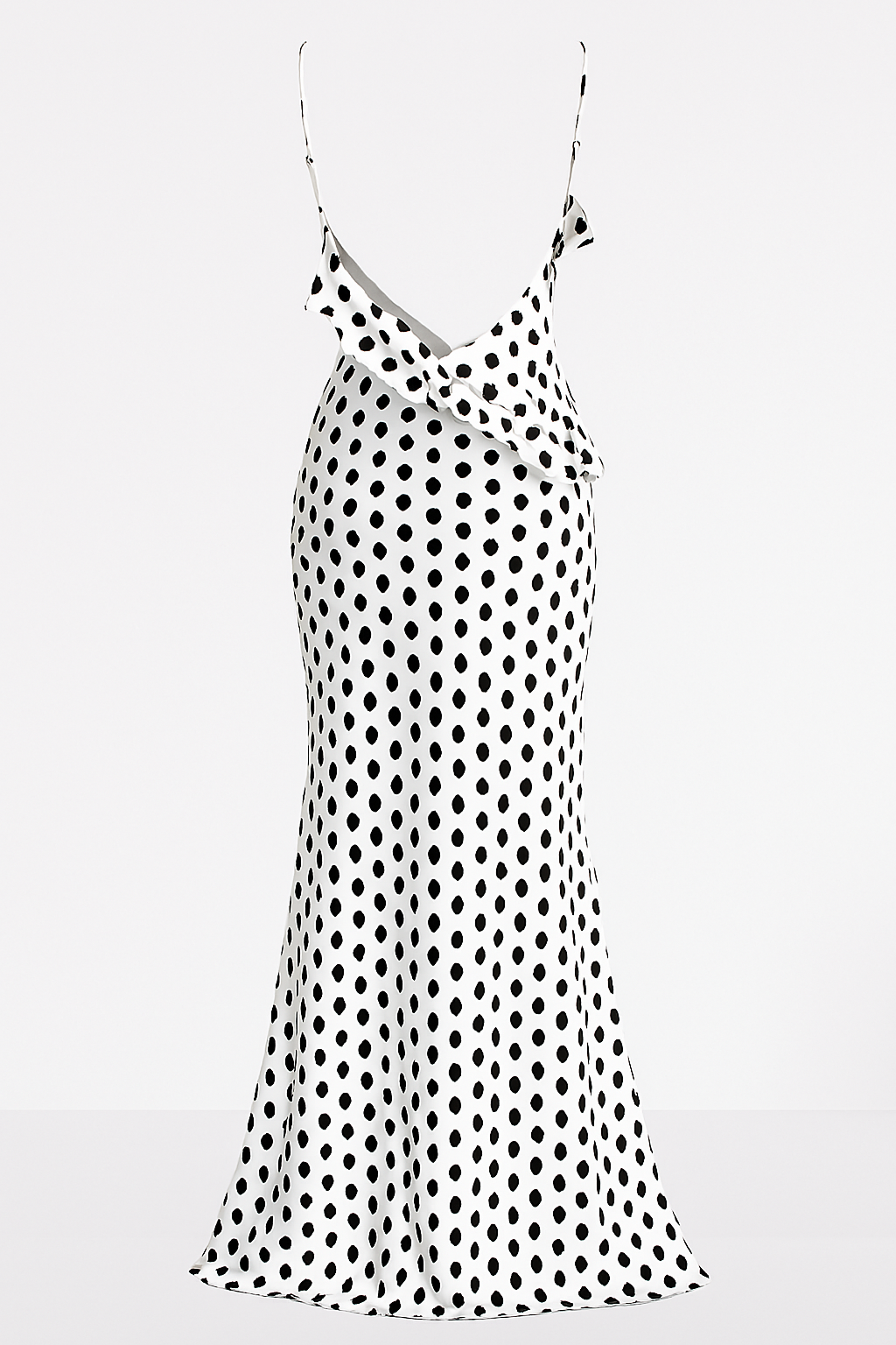 Longue Robe à Pois Noirs et Blancs