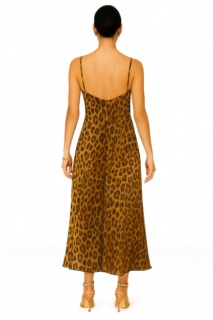 Robe maxi imprimé léopard