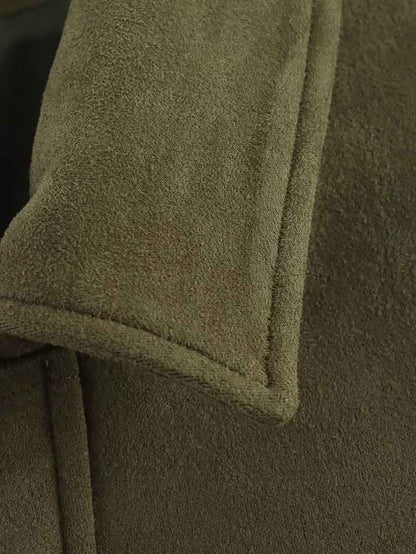 Veste Oversize en Suédine Kaki – Joly Vert Olive Joly Period