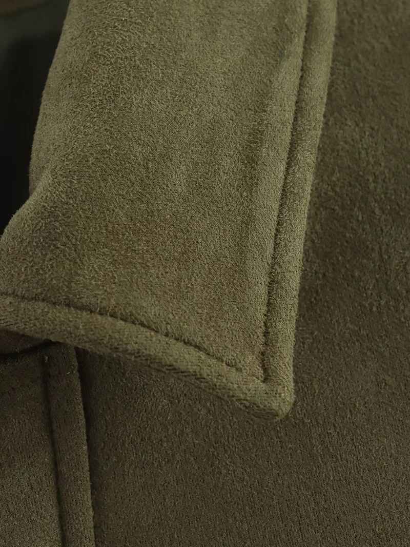 Veste Oversize en Suédine Kaki – Joly Vert Olive Joly Period