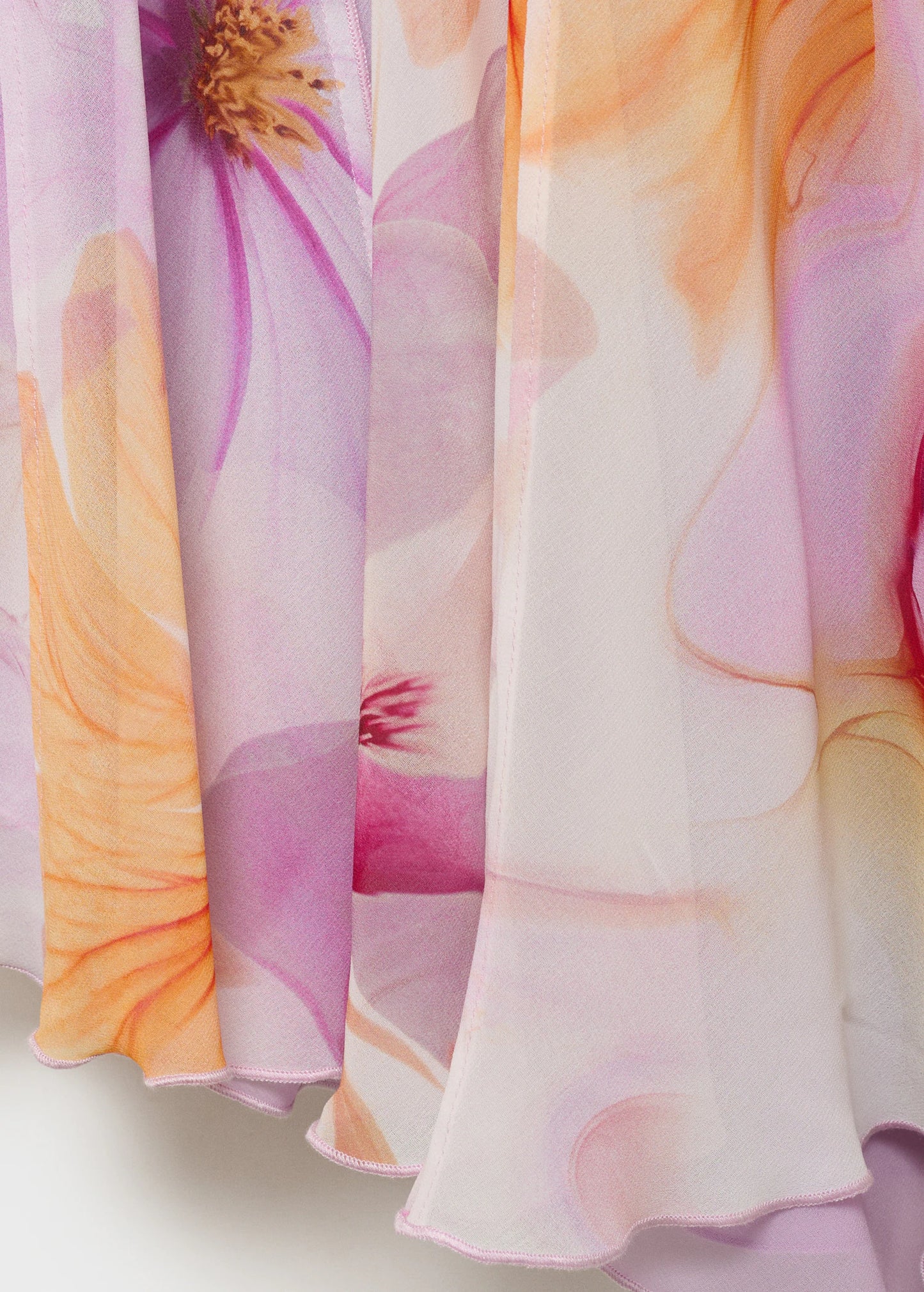 Robe Fleurie à Bretelles Satinées