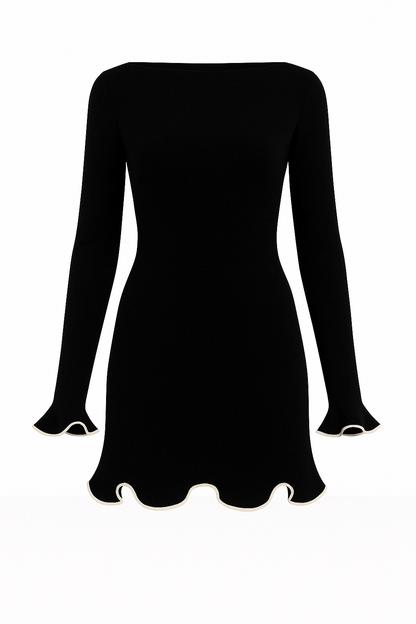 Petite Robe Noire Côtelée