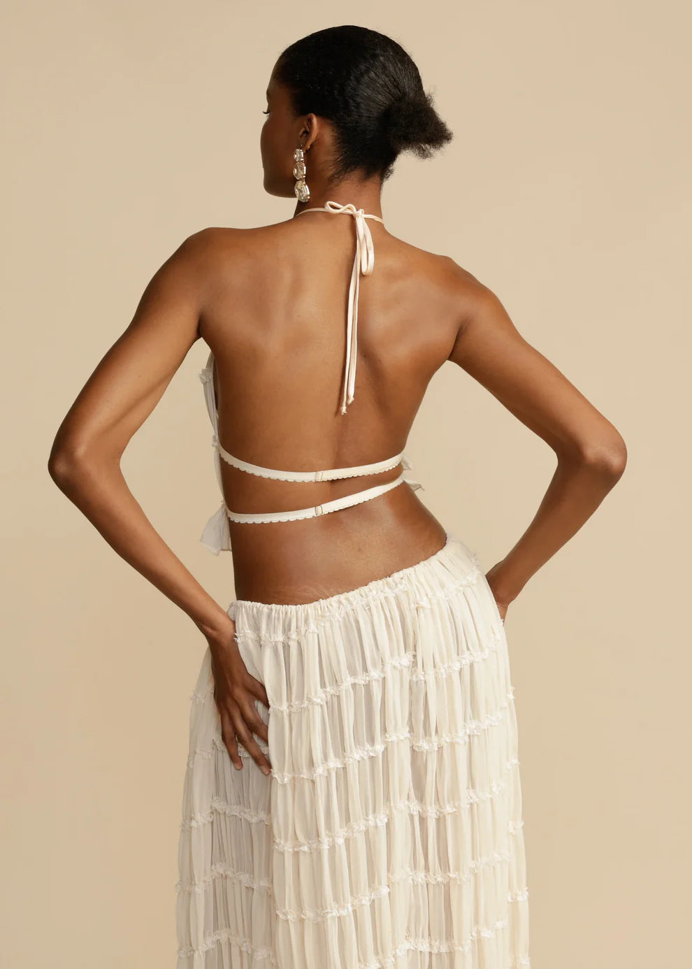 Ensemble Top Jupe Longue Plissée
