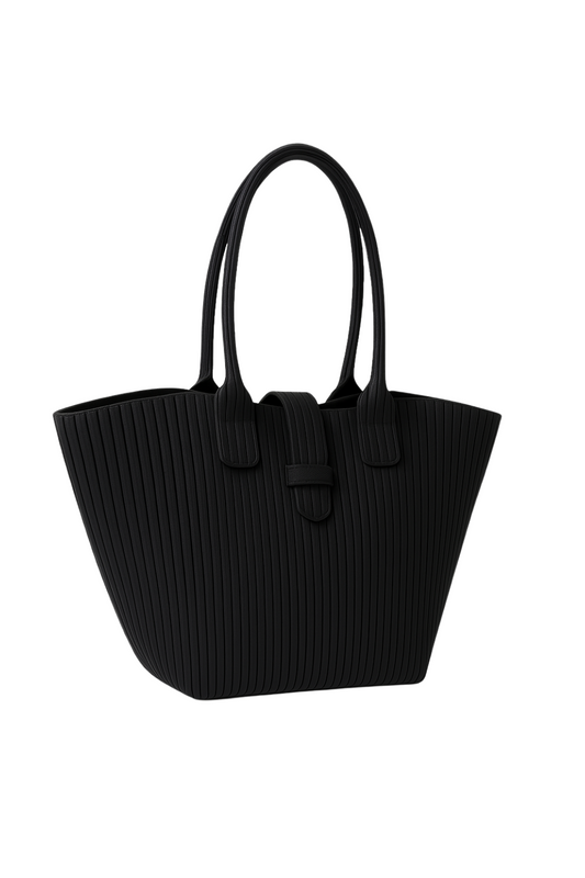 Sac Noir Élégant à Poignées en Cuir
