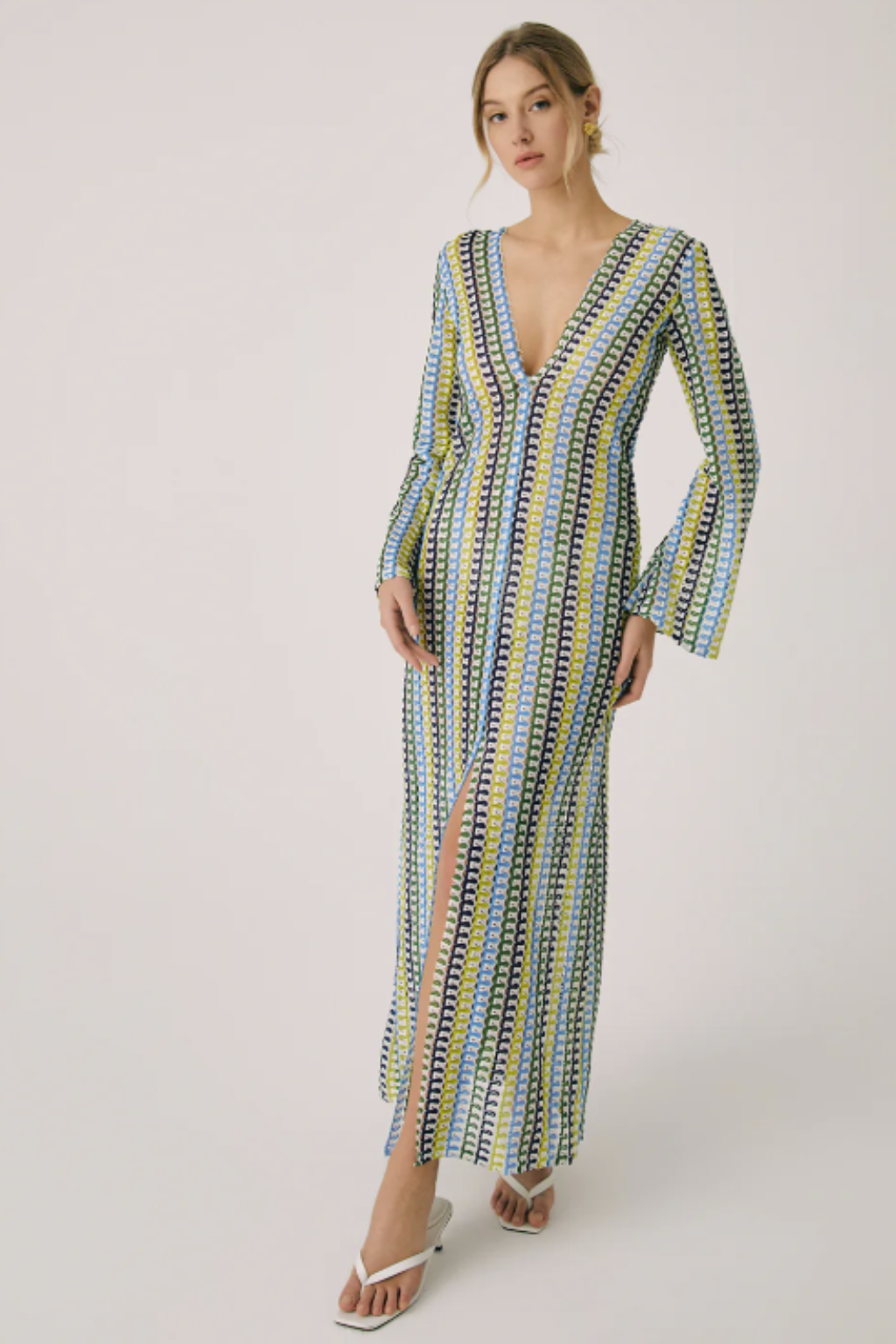 Robe longue colorée crochet