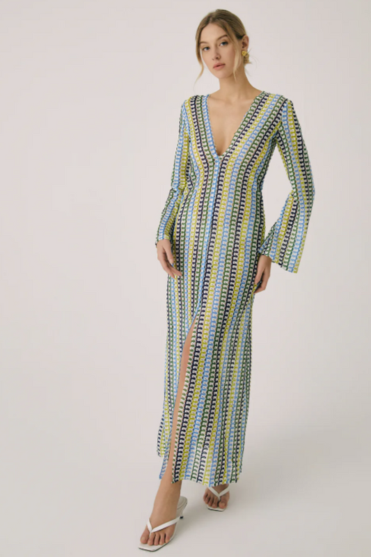 Robe longue colorée crochet