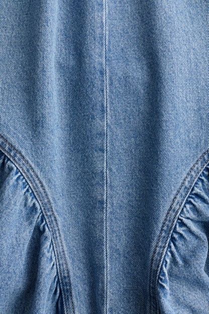 Robe en denim à dos ouvert