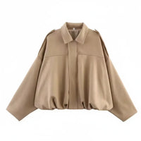 Veste Oversize en Suédine Kaki – Joly Vert Olive Joly Period