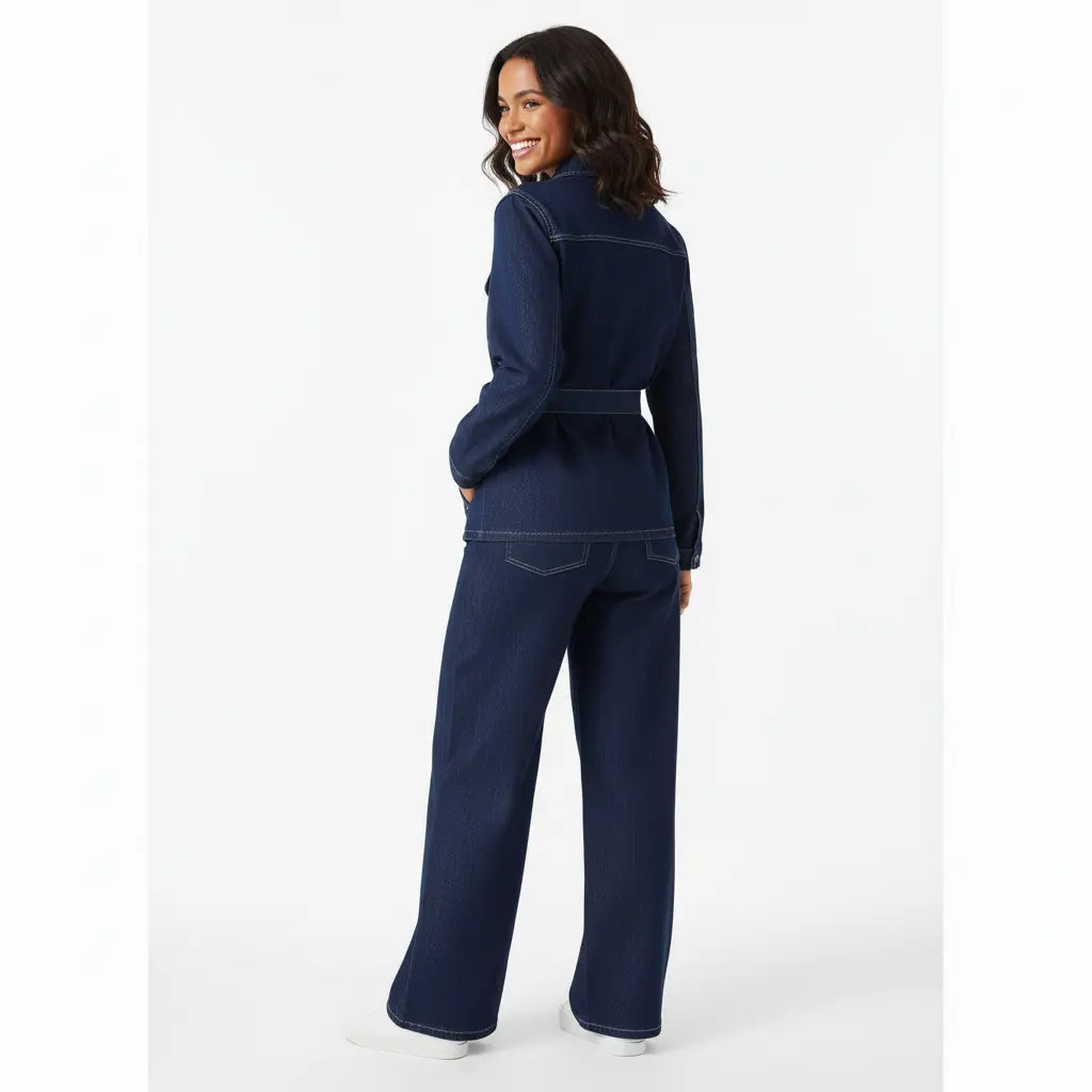 Ensemble Denim Oversize Ceinturé – Joly Indigo Joly Period