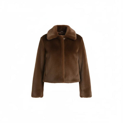 Manteau Court Fausse Fourrure  Marron - Joly Brun Épicé Joly Period
