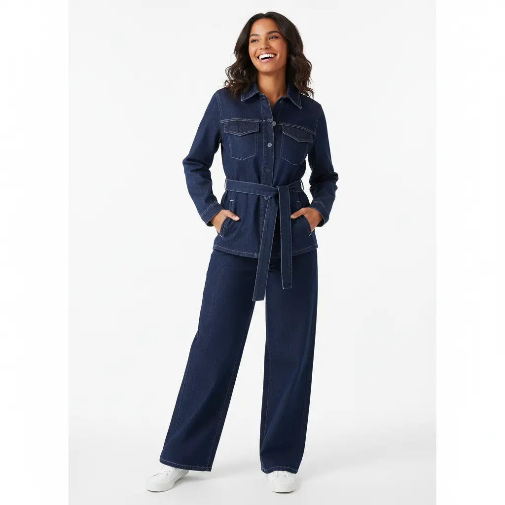 Ensemble Denim Oversize Ceinturé – Joly Indigo Joly Period