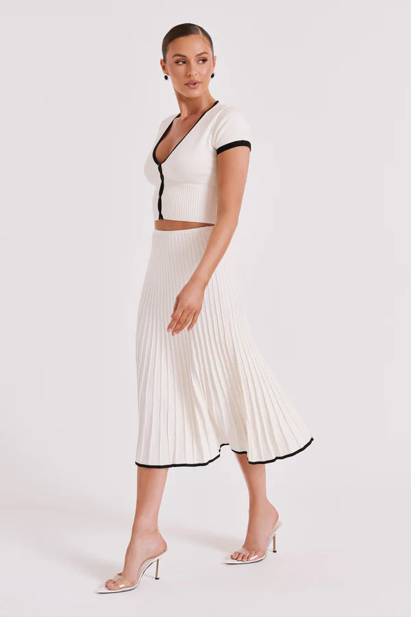 Ensemble Crop Top  Jupe Plissée