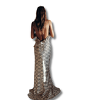 Longue Robe à Pois Noirs et Blancs - Joly Period