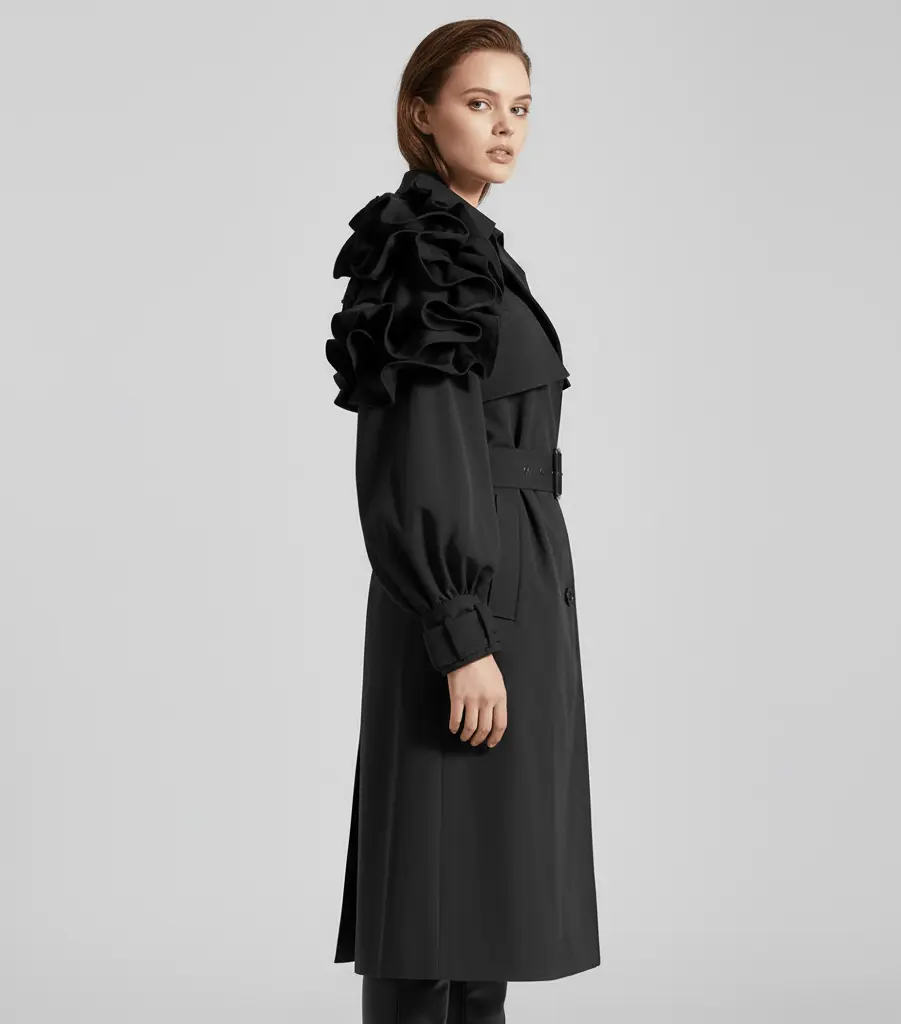 Trench Haute Couture – Joly Volants Noir - Joly Period