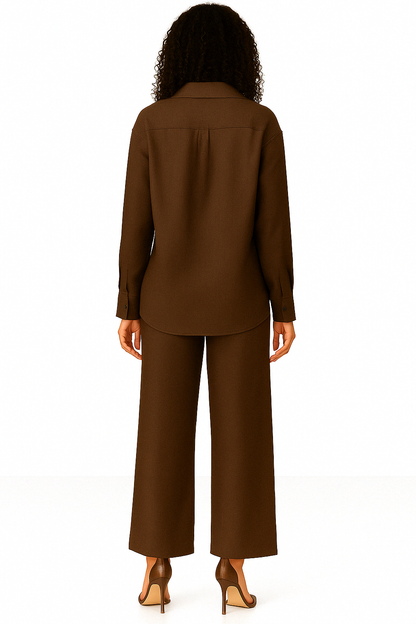 Ensemble en lin marron oversize
