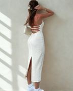 Robe Midi Texturée Dos Nu - Joly Period