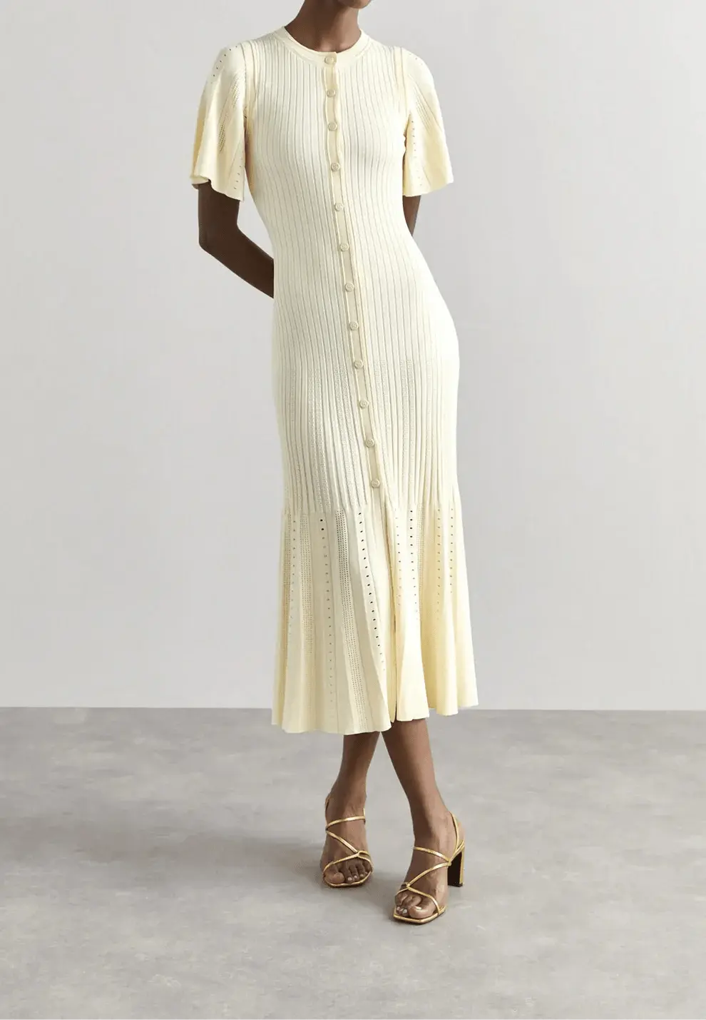 Robe Maxi Côtelée Jaune Pastel - Joly Period