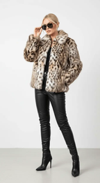 Veste Courte en Fausse Fourrure - Joly Léopard - Joly Period
