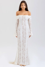 Robe Maxi Off - Shoulder en Dentelle - Joly Period