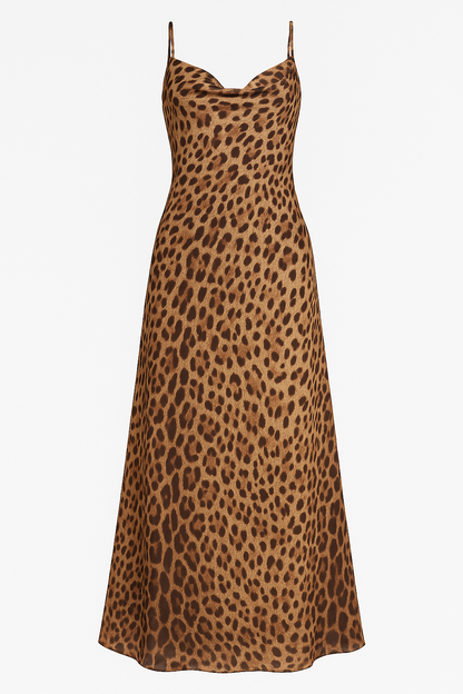 Robe maxi imprimé léopard