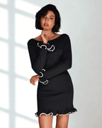 Petite Robe Noire Côtelée - Joly Period