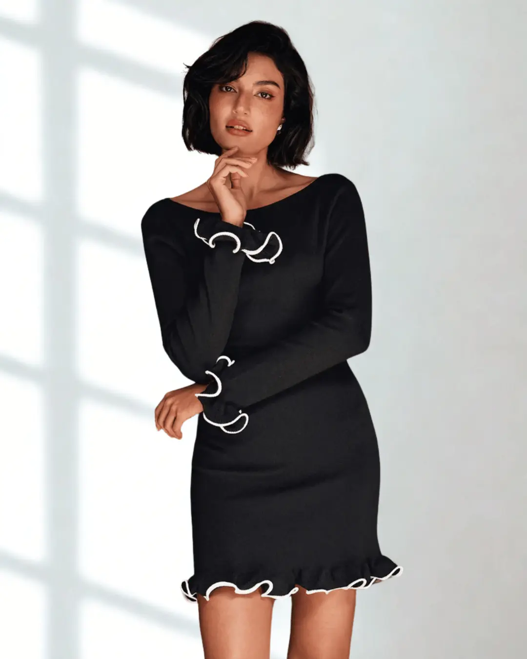 Petite Robe Noire Côtelée - Joly Period