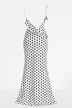 Longue Robe à Pois Noirs et Blancs - Joly Period