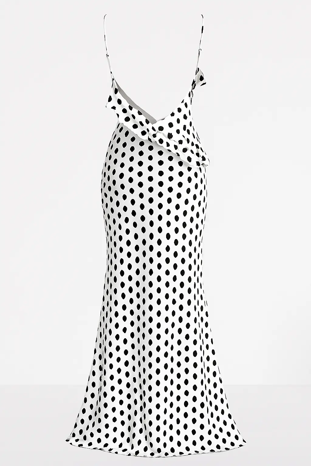 Longue Robe à Pois Noirs et Blancs - Joly Period