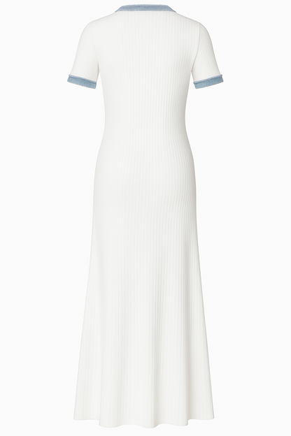 Robe midi en coton denim