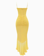 Robe Maxi à Volants Jaune - Joly Period