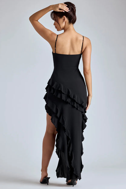 Robe Maxi à volants Noire