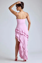 Robe Maxi à volants Rose - Joly Period