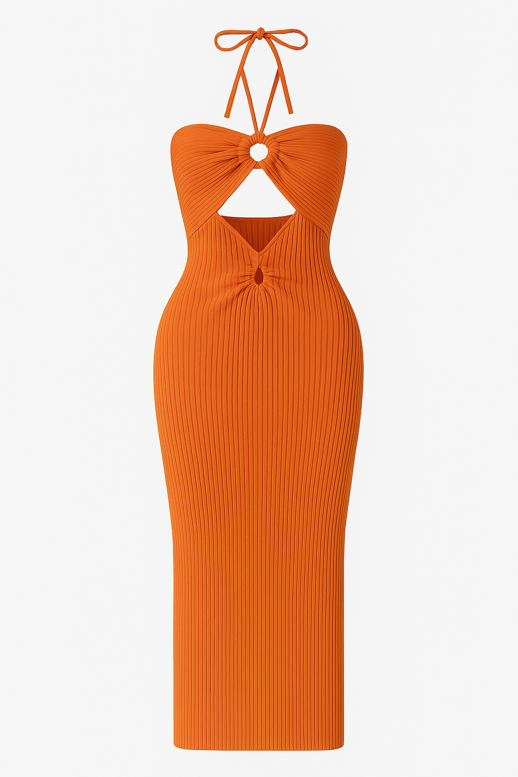 Robe Orange Croisée Élégante