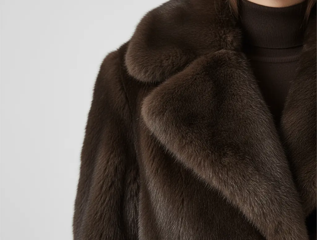 Manteau Fausse Fourrure - Joly Brun Épicé - Joly Period