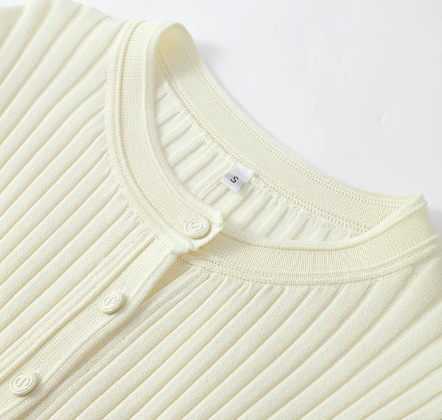 Robe Maxi Côtelée Jaune Pastel