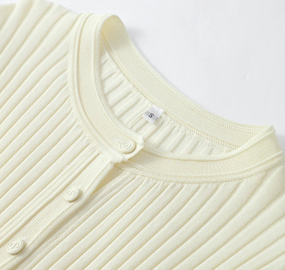 Robe Maxi Côtelée Jaune Pastel